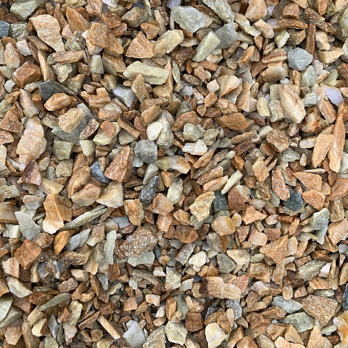 Kamenclub.ru: Щебень крошка желтый (ЗЛАТОЛИТ) фр. 5-10 мм.  купить в Мариуполе мрамор золотистый, бежевый, желтый каменная ландшафтная декоративная крошка здатолита 8500 руб/т   фото КАМЕНЬ КЛУБ