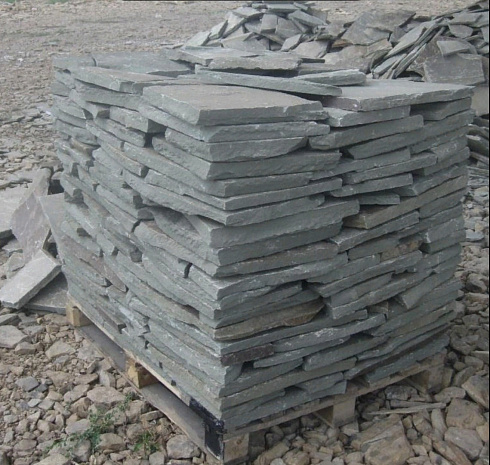 Kamenclub.ru: Песчаник пластушка серо-зеленый (1,5 см)  купить в Мариуполе плитняк - пластушка серо-зеленый, серый, зеленый пластушка рваная ландшафтная колотая 10200 руб/м3   фото КАМЕНЬ КЛУБ