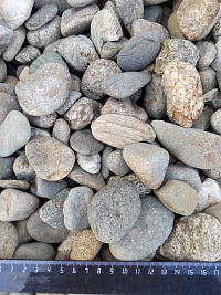 Kamenclub.ru: Галька речная окат (пестрая) фр. 20-40 мм. купить  в Мариуполе галька речная пестрая, серая, серые оттенки галька речная окатанная округлая 5000 руб/т   фото КАМЕНЬ КЛУБ