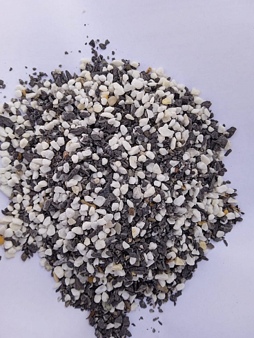 Kamenclub.ru: Мраморная крошка (щебень крошка микс : белый-черный-розовый) фр. 5-10 мм.  купить в Мариуполе мрамор белый, черный, розовый, разноцветный микс декоративная мраморная каменная крошка 12000 руб/т   фото КАМЕНЬ КЛУБ