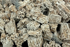 Kamenclub.ru: Крымский природный меотис фр. 100-500 мм.  купить в Мариуполе меотис бежевый рыжий молочный желтый ракушечник 4 500 руб/т   фото КАМЕНЬ КЛУБ