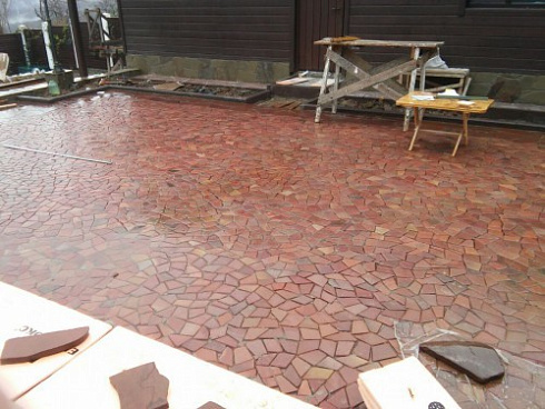 Kamenclub.ru: Песчаник брусчатка (Готика) art PSK-L-01  купить в Мариуполе    2600 руб/кв.м    фото КАМЕНЬ КЛУБ